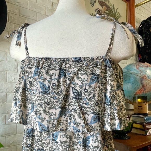 Free People Tangier Midi Dress Floral Bohemian Babydoll Peasant Maxi Size Large - Picture 12 of 15